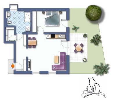 Erdgeschoss EG - Haus C – der Hans