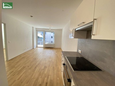 Tolle Neubau-Wohnung mit großem Balkon nahe S-Bahn Jedlersdorf, Straßenbahn 26 und SCN mit Einbauküche und Abstellraum!