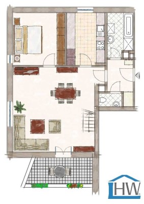 UNGEWÖHNLICHE MAISONETTEWOHNUNG  - ZENTRAL UND DENNOCH RUHIG GELEGEN IN KREFELD