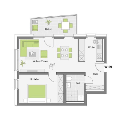 Betreutes Wohnen | 2-Zimmerwohnung im 2. Obergeschoss