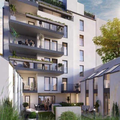 PROVISIONSFREI - Neubauprojekt - Fertigstellung Q3/2025 - Hof-Apartment - 2 Zimmer - ca. 69m² NFL - Klima - Terrasse und Eigengarten - hochwertige Ausstattung