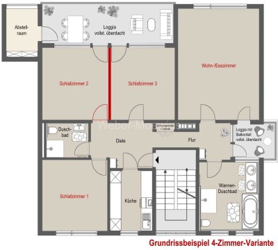 ***AUS 3 MACH 4*** 120 m²-ETW in gefragter Lage / Teilung von 3 auf 4 Zimmer möglich / 2 Garagen