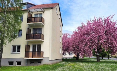 3 Raum-Wohnung mit Balkon im Erdgeschoss bezugsfertig