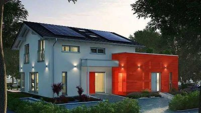 Haus im eleganten Design, mit Anbau und großen Balkon ! Im Preis wie immer ein Grundstück mitberechn