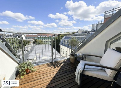 Traumblick! Urbanes Wohnen– 1,5-Zimmer-Juwel im 7. Bezirk mit riesiger Dachterrasse