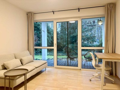 Möbliertes Gartenstudio im Herzen von Maxfeld mit Tiefgarage, provisionsfrei!