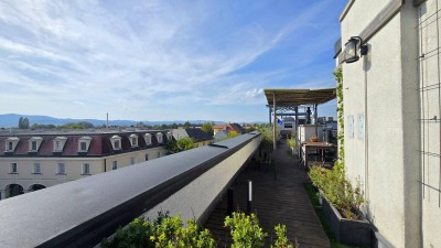 Exklusive Dachgeschosswohnung mit 80m² Panorama-Terrasse nähe Schlosspark Laxenburg