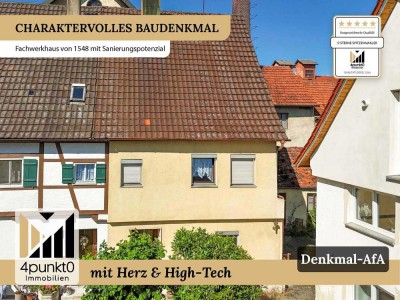 Charaktervolles Baudenkmal von 1548 – mit Sanierungspotenzial & steuerlichen Vorteilen.