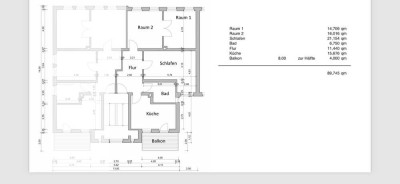 Untervermietung: Möblierte Wohnung mit drei Zimmern sowie Balkon in Braunschweig