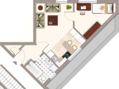 Ruhige 2 Zimmer- Wohnung im 3. OG mit Aufzug
