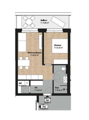 2 Zimmer Neubauwohnung mit Balkon und TG-Abstellplatz