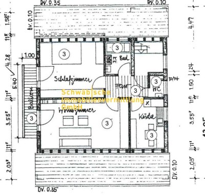 2-Zi.-Whg. im DG mit Balkon, schöne & ruhige Lage