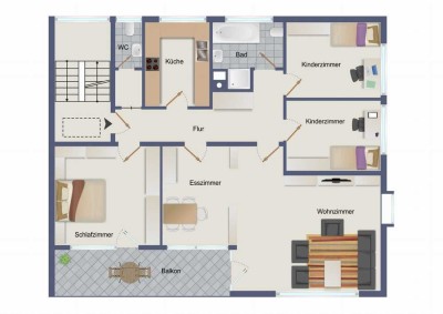 Helle, gut aufgeteilte 4,5-Zimmerwohnung mit Südbalkon in ruhiger Lage!