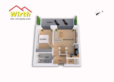 Wohnung 04	   -	63,12 m²