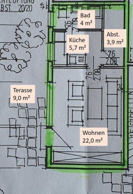 Ruhige 1-Zimmer Einliegerwohnung 40 qm inkl. grosser Terrasse in Schwieberdingen