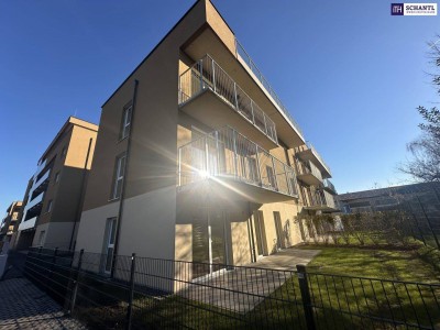 ERSTKLASSIG! Helle 2-Zimmer-Neubauwohnung mit großzügigem Balkon, exklusiver Tischlerküche und Tiefgaragenplatz!