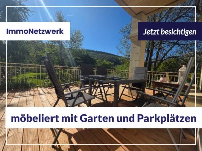 Teilmöblierte Wohnung mit sonniger Terrasse und Garten sowie Parkplätzen in grüner Lage von Trier-Pf