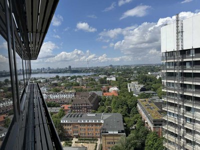 Exklusive 2-Raum-Penthouse-Wohnung mit gehobener Innenausstattung im Mundsburg Tower