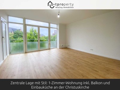 Zentrale Lage mit Stil: 1-Zimmer-Wohnung inkl. Balkon und Einbauküche an der Christuskirche