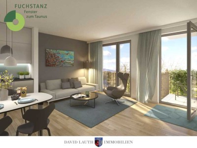 HELLE 3-ZIMMER-ETAGEN-WOHNUNG MIT GROßEM WEST-BALKON UND BLICK AUF TAUNUS UND DIE UMLIEGENDEN GÄRTEN