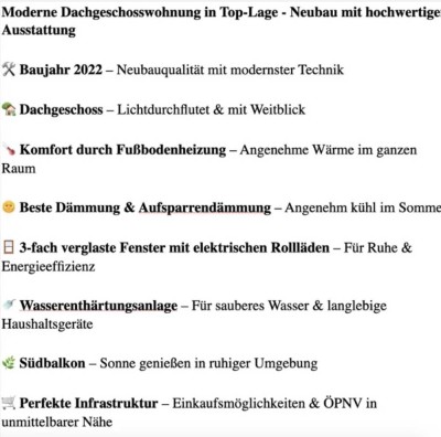 Moderne 2-Zimmer-Dachgeschosswohnung in ruhiger Lage – Neubau 2022