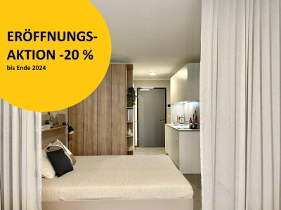 *OPENING DISCOUNT -20%* All-In-Living JONN-Y - möbliertes Apartment + Balkon -&gt; Pauschalpreis + Gym, Sauna, Dachterrasse, Community Area &amp; sämtlicher NK! 7 Min. zum Stephansplatz!