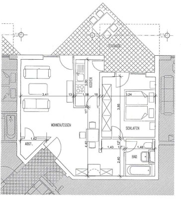 Erstbezug! -- Frisch rennovierte 2-Raum-Wohnung mit neuer EBK und Terasse in Darmstadt