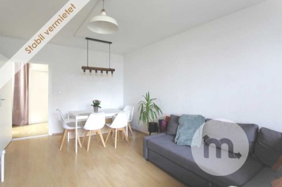 Gut vermietete, gepflegte Loggiawohnung