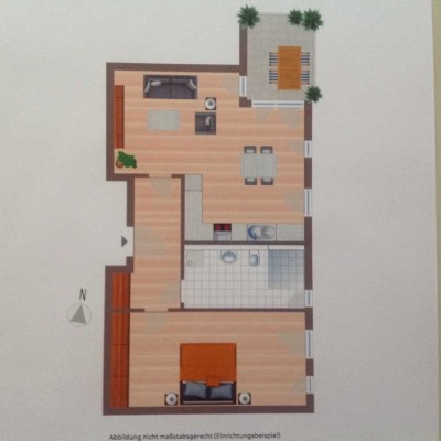 Ruhige 2-Zimmer Wohnung mit Balkon im 2.OG in Ettlingen, Zentrum