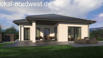 Bungalow mit Walmdach / geschützte Eckterrasse / Wohnfläche ca 118 m²