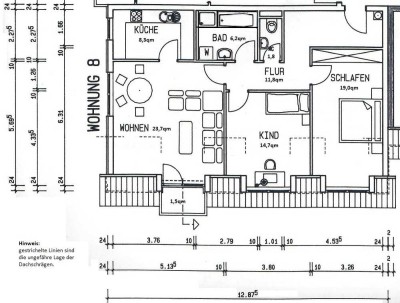 Sonnige 3-Zimmer-Dachgeschosswohnung mit Balkon in Marbach am Neckar