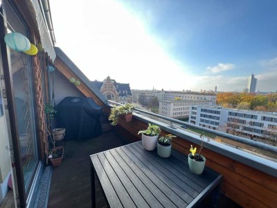 Moderne 5 Zimmer Maisonette-Wohnung mit großartigem Blick über Leipzig im Deutschen Buchgewerbehaus