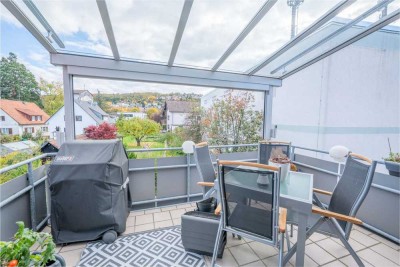 Hochwertige, komfortable Maisonette-Whg mit großem Balkon, Innenstadtlage Gerlingen