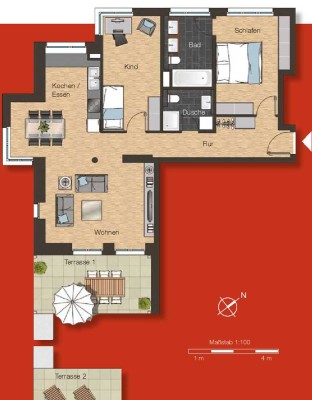 Sparsam+zukunftorientiertes *VEKAUFT* 3ZK 2Bäder, Garten, Terrasse, Aufzug, KFW-Effizienshaus 55!