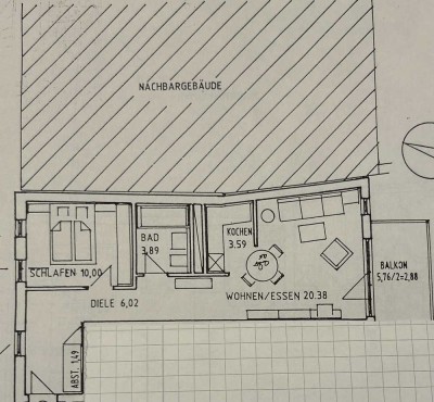 Renovierte 2-Raum-Wohnung mit Balkon in zentraler Lage in Fürstenfeldbruck