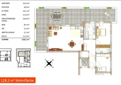 Exklusive und neuwertige Penthousewohnung mit großer Dachterrasse in Essen