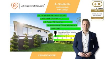Nachhaltige Stadtvilla mit A+ Effizienz: Modernes Zuhause mit Büro & Wellness Oase
