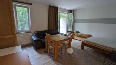 Ab 1. August! Besichtigung heute Abend! Teilmöbliertes Apartment, Balkon und EBK - Piccoloministraße
