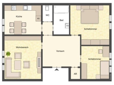 Familienfreundliche Erdgeschosswohnung, top gepflegt - Gartennutzung gestattet