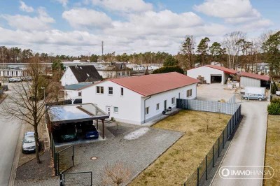 ++ Flexibles Gewerbeensemble mit Wohnfläche, Lagerhallen & Entwicklungspotenzial ++