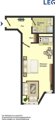 1-Zimmer-Wohnung in Zentrum/Hansa
