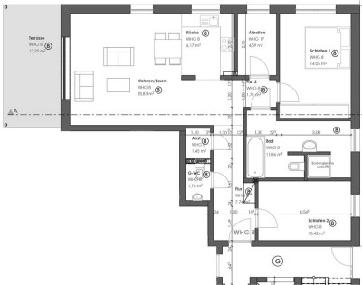 KfW 40 förderfähig WHG 8: Moderne Dreieinhalb-Zimmer-Wohnung mit Garten-nähe Ölpersee