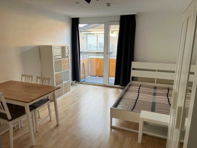 Möblierte 1-Zimmer-Wohnung mit Rheinblick & Balkon in Mannheim-Lindenhof – nahe Universität