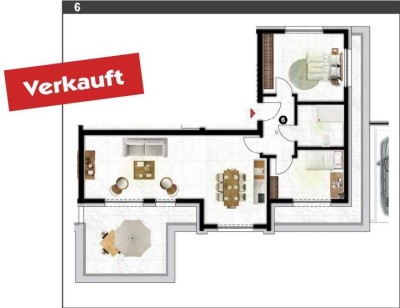 Verkauft! Erstbezug 3 Zi.- Penthouse - 80m² - Terrasse - Stellplatz
