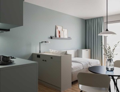 1-Zimmer-Apartment – Möbliertes Wohnen auf Zeit in Frankfurt - Verfügbar ab 6 Monaten Mietdauer