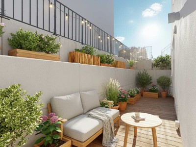 Moderne Maisonette mit Garten & zwei Terrassen im parkähnlichen Neubau
