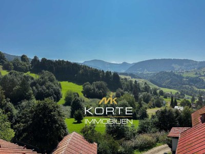 Pole Position in Oberstaufen 
 124 m² Maisonette - Wohnung mit Hochgratblick