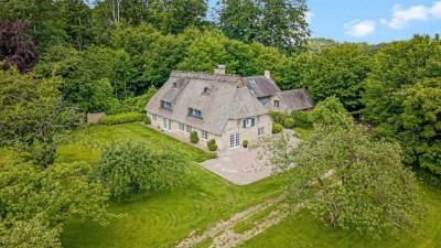 Exklusive Reetdachkate zwischen Wald und Wiesen
