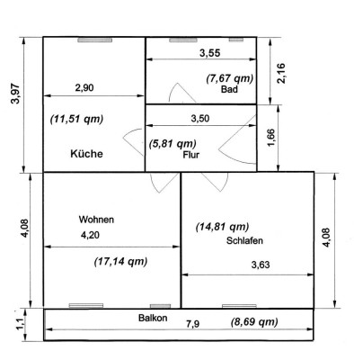 Ruhig gelegene 2-Zimmer-Wohnung