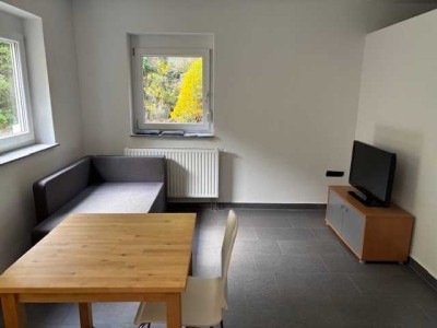 Möbilierte 1,5-Zimmer-Souterrain-Wohnung mit Tageslicht in Blitzenreute